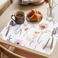 thumbnail image 3 of Spring Watercolor Placemats Set of 1, Wildflower Pink Purple Flowers Non-Slip Place Mats Washable Table Mats for Kitchen Dining Table Decorations Indoor/Outdoor, 3 of 9