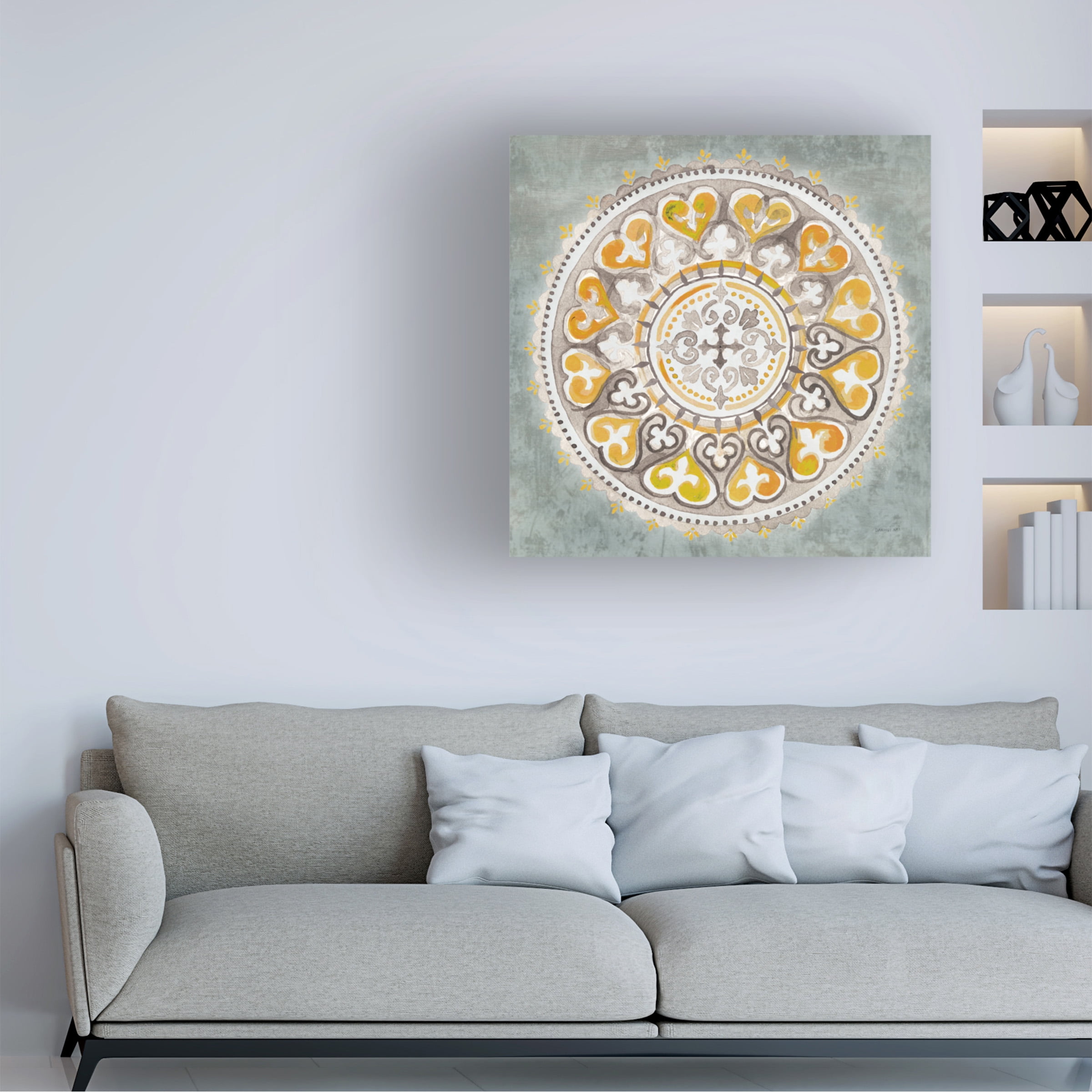 Trademark Fine Art 'Mandala Delight III Yellow Grey' Canvas Art by Danhui Nai