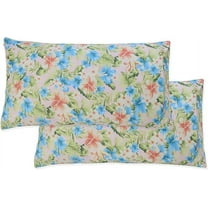 Elegant Comfort Ultra Soft Set of 2 Floral Pint Pillowcases - 1500 Series Hotel Quality Microfiber, Soft and Smooth Envelope Closure 2-Piece Pillow Covers - Standard/Queen, Magnolia