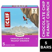 CLIF BAR - Chocolate Chip Peanut Crunch - Made with Organic Oats - 11g Protein - Non-GMO - Plant Based - Energy Bars - 2.4 oz. (5 Pack)
