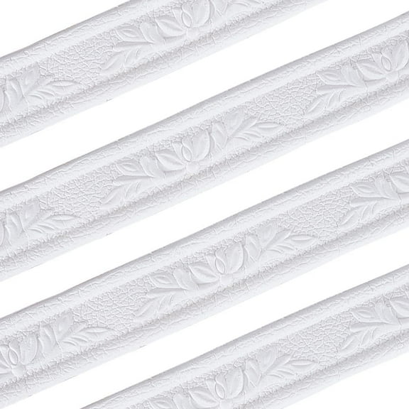 181 Inchx 1.6 Inch Flower Peel and Stick 3D Foam Wall Edging Baseboard Self Adhesive Wallpaper Border Flexible Base Trim Mirror Border Sticky Decorative Wall Lines for Home Hotel DIY Decor