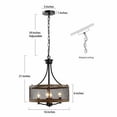 thumbnail image 4 of YANSUN Farmhouse Chandelier WIth Shade，4-Light Fixture Dining Room Light,Farmhouse Rustic Pendant Light for Dining Room, Kitchen Island, Hallway, 4 of 6