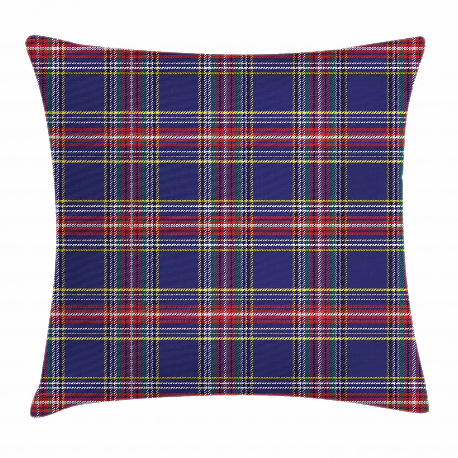 Red Plaid Throw Pillow Cushion Cover, Ancestral Scottish Tartan Squares