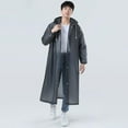thumbnail image 4 of Eoperou Adult Raincoat Hooded Mid-Length Waterproof Long Sleeve Rain Ponchos Drawstring Tear-Resistant Rain Gear for Daily Travel Sunshade, 4 of 8