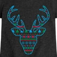 thumbnail image 3 of Instant Message - Pixel Sweater Deer Christmas - Toddler & Youth Girls Short Sleeve Graphic T-Shirt, 3 of 6
