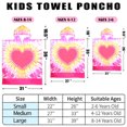thumbnail image 4 of Kids Hooded Beach Towels Wrap for 4-12 Years,Cute Tie-dye Heart Theme Girls Swim Cover Up for Bathroom，27"x33" Quick Dry Red Bath Towel Poncho,Perfect for Travel Vacation,Pool Party,Swimming, 4 of 7