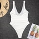 thumbnail image 3 of MKLEKYY Traje De Baño Mujer Women V-Neck Solid Volor Jumpsuit Push-Up Beach Bandage Bikini Swimwe, 3 of 6
