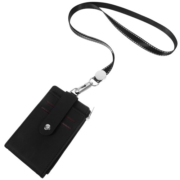 QUMIIRITY Soporte Para Credencial Con Lanyard Negro Protector Antirrayas Ideal Para Tarjetas De