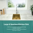 thumbnail image 3 of Strictly Sinks Undermount Bar Prep Sink – 18 Inch Single Bowl 16 Gauge Stainless Steel Tight 1/2″ Radius Corners Kitchen/Bar Basin With Drain Kit (Gold), 3 of 9