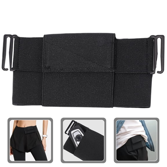 BESTYASH Black Nylon Sports Waist Pouch Lightweight Running Bag Breathable Convenient for Outdoor Activities