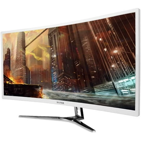 FPS/RTS Optimized VIOTEK GN34C 34” Curved Widescreen Gaming Monitor – 3440x1440p with 100Hz Refresh Rate, (The Best Pc Monitor For Gaming)