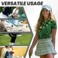 thumbnail image 6 of COEQINE St. Patrick's Day Women 1/4 Zip Golf Shirts Quick Dry Fit Short Sleeve Golf Polo Shirt Lightweight Cooling Bowling Shirt Shamrock and Green Leopard Pattern Pullover Athletic Tops, 2XL, 6 of 7