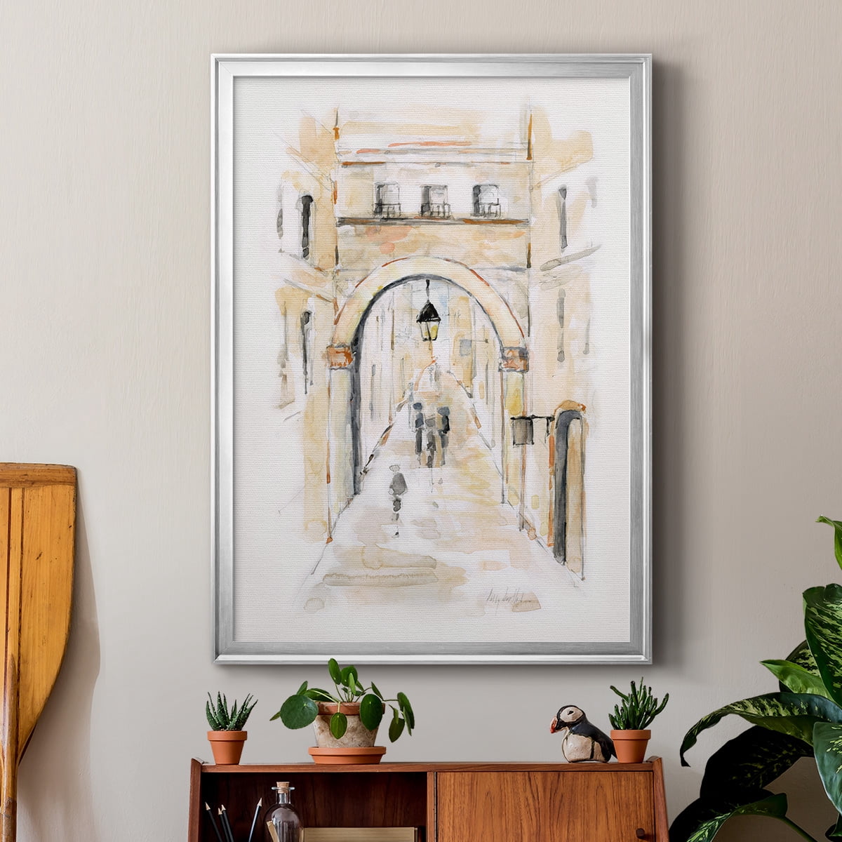 Venice Market Day I Classic Wall Art, Premium Framed Print, Vintage Market Scene - Ready to Hang
