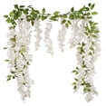 thumbnail image 2 of Safeglitz Artificial Wisteria Vine Hanging Flowers, 20-Bunch Set for Garden or Wedding Decor, Lifelike Cloth Petals for Romantic & Elegant Cascading Display, 91CM Length, 2 of 9