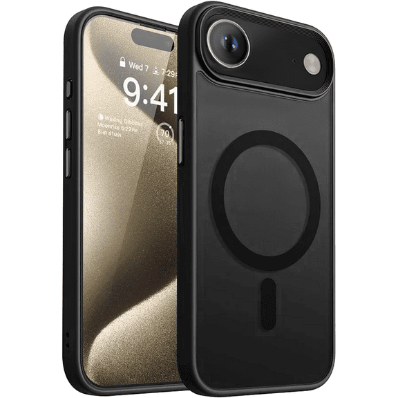 Entronix Magnetic Case for iPhone 17 Air – Heavy Duty Slim Dual-Layer Shockproof Cover, Black