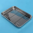 thumbnail image 2 of 4pcs 9 Inch Toaster Oven Tray and Rack Set, Small Stainless Steel Baking Pan with Cooling Rack, 2 of 5