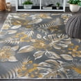 thumbnail image 3 of SAFAVIEH Sunrise Cole Floral Reversible Indoor/Outdoor Area Rug, Ivory/Grey Gold, 4' x 5'7", 3 of 8