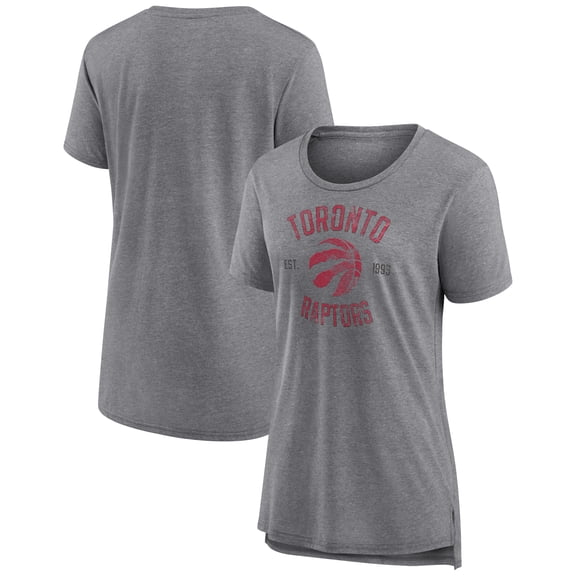 Women's Heather Gray Toronto Raptors Heritage Tri-Blend T-Shirt