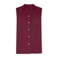 thumbnail image 5 of Womens Sleeveless Button Down Shirt Collar Cotton Linen Blouse Summer Casual Loose Tank Top Business Casual Outfits, M, 5 of 8
