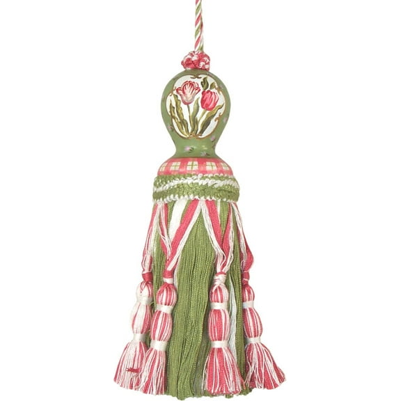 Tassel Tulip and Poppy Flowers Pair Polyrayon Carved Wooden Head Wood New JK-326