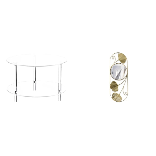 Espejo De Mesa Auxiliar Acrílico, Mueble Compacto Para Sala De Estar, Pasillo, Entrada, Mesita De Noche, Fácil De Armar. Ideal Para El Hogar.