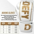 thumbnail image 3 of DEFY Sports Boxing Gloves for Men & Women Training MMA Muay Thai - Punching Heavy Bags, White Gold, 16 oz, 3 of 5