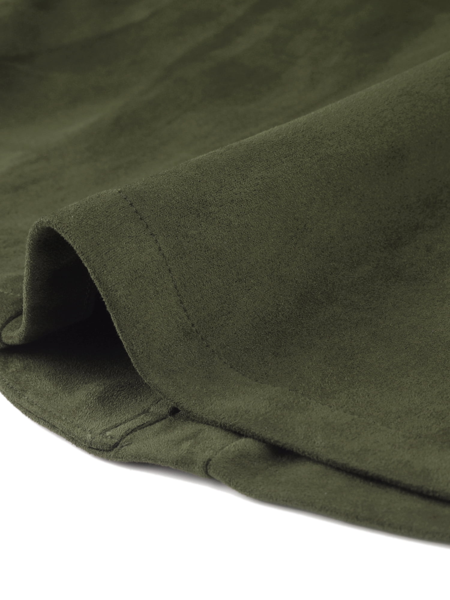 DARING DIVA Women's Faux Suede Lapel Collar One Button Dressy Suit Jacket L Army Green