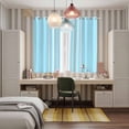 thumbnail image 6 of Curtains 84 Inches Long 2 Panels, Aqua White Stripe Grommets Window Treatment Curtain, Modern Rustic Vertical Striped Thermal Curtains Drapes for Living Room/Bathroom, 6 of 9