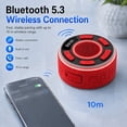 thumbnail image 5 of STARBIAO IPX7 Waterproof Shower Bluetooth Speaker, Portable Wireless Speaker with Suction Cup, Bluetooth 5.3, LED Clock, RGB Light, FM Radio, TWS Pairing, 360° Sound, Red, 5 of 11