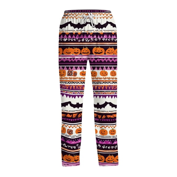 Satingcolo Halloween Men's Pajama Pants, Fun Pajama Bottoms for Men, Lightweight Comfy Pjs Bottoms Lounge with Drawstring