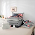 thumbnail image 6 of Manfei Teen Motorcycle Lover 7pcs Bedding Comforter Set, Vintage American Flag Queen Bedding Sets, Dirt Bike Sport Reversible Queen Sheet Sets, Lightweight Room Decor, 6 of 8
