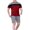 Red, variant on Vedolay Short Sets For Men Casual Summer Men's 2 Piece Outfits Color Block Short Sleeve T Shirt and Shorts Set with Pockets,Orange 3XL