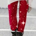thumbnail image 2 of Jalioing Padded Leggings for Women Fleece Lined Thicken Bottoms Fashion Printed Thermal Skinny Pant (XX-Large, Red), 2 of 5