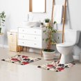 thumbnail image 5 of U-Shaped Toilet Mat Plush Bathroom Rug Mat Non Slip Bathroom Mats Red and Blacks Holly Leaves, 5 of 5