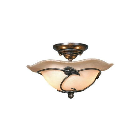 

Vaxcel Vine 2L LED Black Rustic Semi Flush Ceiling Light or Fan Light Kit