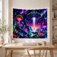 thumbnail image 5 of Moon Stars Alien with Star Strewn Metallic Flying, Mystical Fantasy for Space Lovers, Galaxy Room Decor, Graduation Gift, Tapestry Wall Hanging for Bedroom and Dorm, 5 of 7