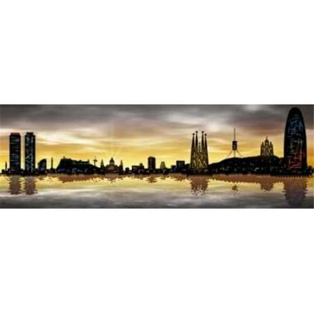 Skyline Barcelona 05 Poster Print by Jose Ferriz, 12 x 36 - Large