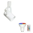thumbnail image 1 of FSLiving Lampe sur Rail de Type H Réglable, Télécommande d'Éclairage de Plafond sur Rail Circulaire, Ampoule Minuterie GU10 RVB Blanche à Changement de Couleur, Mini Lumières Montées sur Rail pour Cuisine, Vitrine, Boule Disco, Blanc, 1 of 8