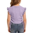 thumbnail image 5 of Eltusu T-Shirts for Girls, Crewneck Short Sleeve Flutter Fashion Summer Kids Tee Purple Size 3-4 T, 5 of 7