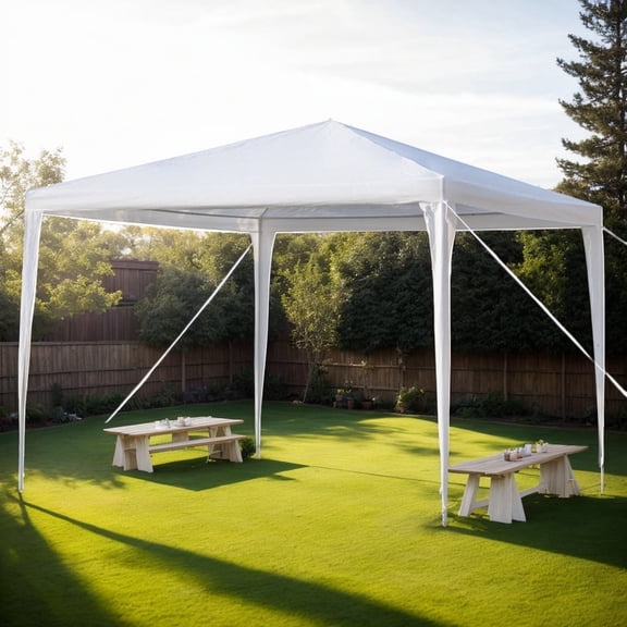 3x3m White Waterproof Gazebo Tent with Spiral Tube Frame