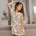 thumbnail image 3 of Balery Tropical Flamingo Pineapple Pattern Womens Short Sleeve Sleepshirt Scoopneck Cute Nightdress Comfy Nightgown Loungewear Dress, 3 of 6
