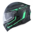 thumbnail image 2 of 1Storm Adult Motorcycle Modular Flip up Street Bike Full Face Dual Visor Helmet HB-B89CLS Arrow Green, 2 of 5