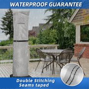 Patio Umbrella Parasol Cover with Air Vent,600D Waterproof Cantilever Umbrella Covers,Anti-UV Umbrella Covers with Telescopic Support Pole (3-Grey, Cantilever 9-13)