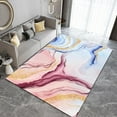 thumbnail image 2 of Marble Style Area Rugs, Watercolor Fluid Stripes Texture Outdoor Carpet, Modern Home Decor Non-slip Backing Machine Washable Rug for Indoor Hallways Restaurant Home Decor Mat 4x8ft, 2 of 7
