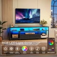 thumbnail image 2 of Amadwell 63" LED TV Stand, Entertainment Center with Built-in Power Outlets , Storage Drawers, Wide TV Console, Media Console Fits 65-75 Inch Large TVs for Living Room, Black, 2 of 9
