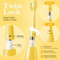 thumbnail image 6 of MySmile DY156 Sonic Electric Toothbrush for Adults, 45000 VPM Powered Toothbrush Rechargeable, IPX7 Waterproof, 5 Modes, 2 Mins Smart Timer, 60 Day Battery Life, 3 Tooth Brush Heads, Yellow, 6 of 10