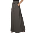 thumbnail image 3 of YUEJUIR Womens Skirts Spring And Autumn City Leisure Skirt Ladies Solid Color Drawstring Skirt Casual Skirts For Women Womens Maxi Skirt (Gray,XXL), 3 of 6