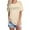 Beige, variant on LUOGENLI Female T-shirts for Womens Floral Print Short Sleeve T Shirt for Women Casual Round Neck Tee Top Womens T-shirts Graphic Tees xxl Tall St. Patrick's Day Black XXXL