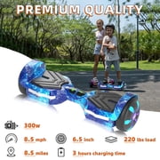 SIMATE Hoverboard for Kids Ages 6+,8.5mph & 8.5 Miles,300W, Self Balancing Scooter ,Bluetooth Speakers and LED Light