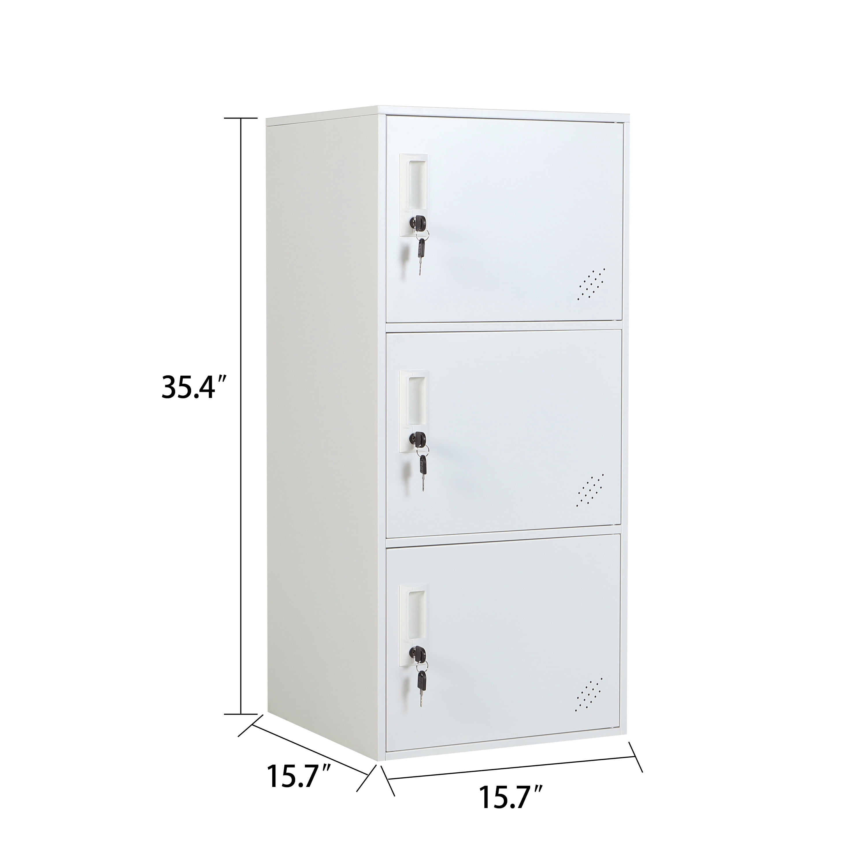 3 Door Vertical Stackable Storage Cabinet with Lock,Anti-Failing Device, Metal Lcoker,Organizer for Office, Home, Gym, School,Employee,Kids.